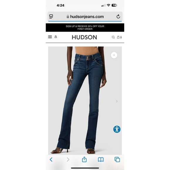 Hudson Mid Rise baby boot cut jeans size 29 style W176DMC - Picture 1 of 9